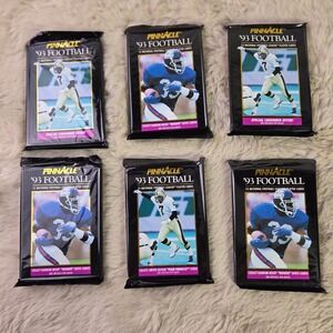 Lot of 6 1993 Pinnacle Football Wax Packs Factory Sealed 15 Cards Per Pack NFL